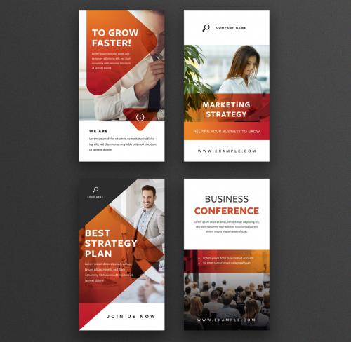 Adobe Stock - Multipurpose Social Media Story Layouts with Orange Accents - 335100135