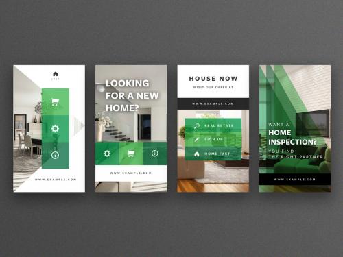 Adobe Stock - Social Media Story Layouts with Green Accents - 335109697