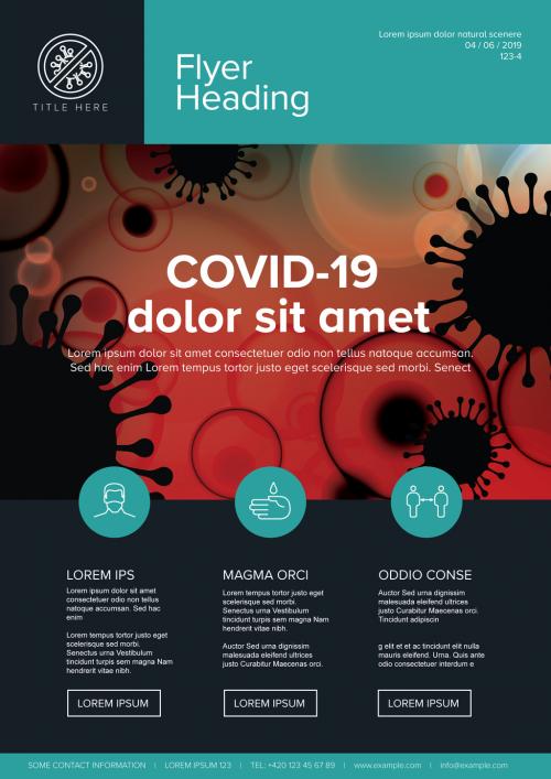 Adobe Stock - Coronavirus Preventions Flyer Newsletter Layout - 335326561