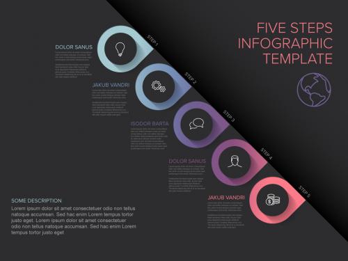 Adobe Stock - Diagonal Process Infographic Layout with 5 Steps - 335326633