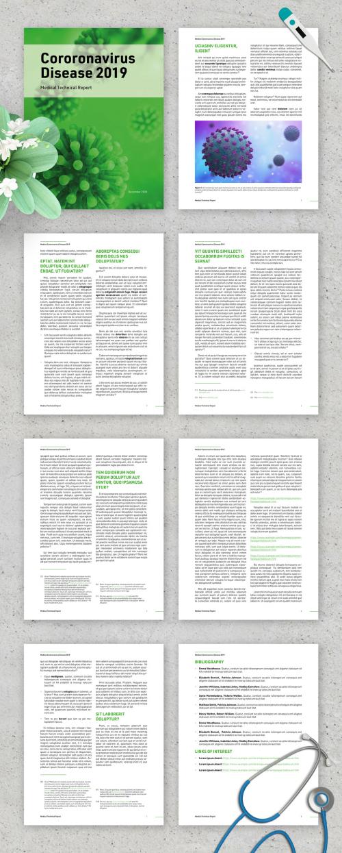 Adobe Stock - Medical Technical Report Brochure Layout with Green Accents - 335364169