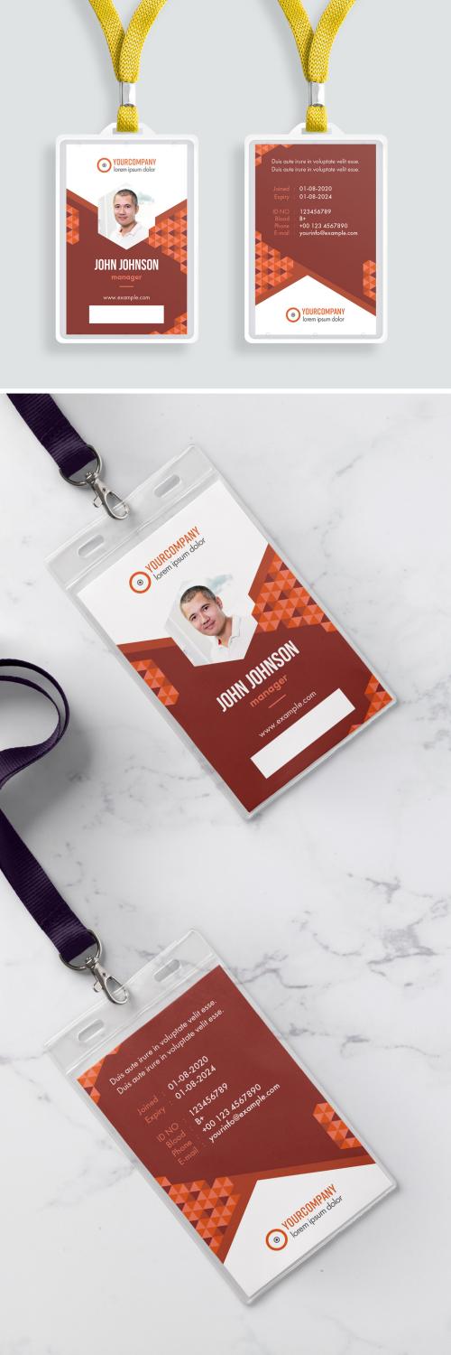 Adobe Stock - ID Card Layout with Orange Accents - 335387570