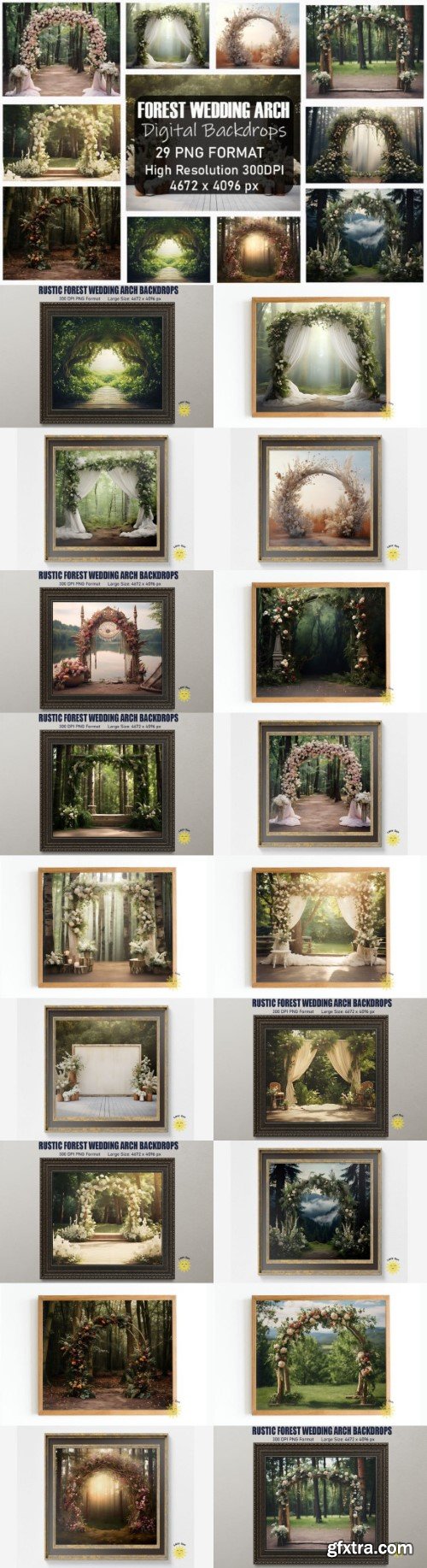 Rustic Forest Wedding Arch Backdrops
