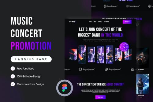 Music Concert Promotion Landing Page Figma
