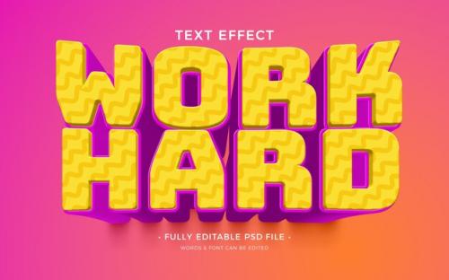 Work Hard Text Effect