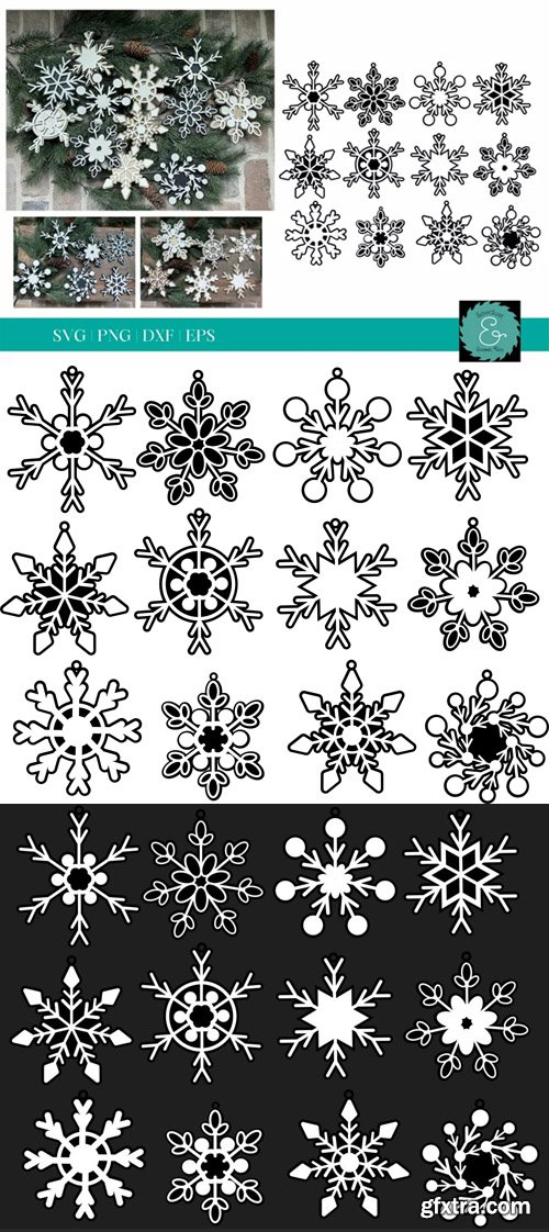 Snowflakes SVG - Vector Design Elements