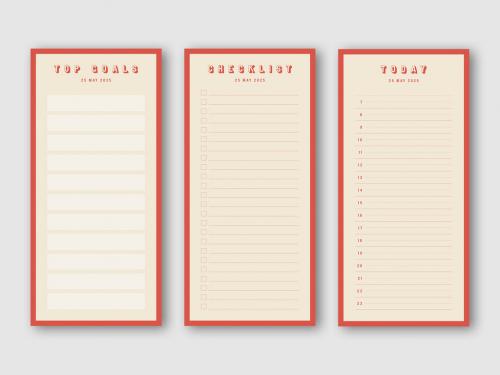 Adobe Stock - Simple Planner Layouts with Red Accents - 337450655