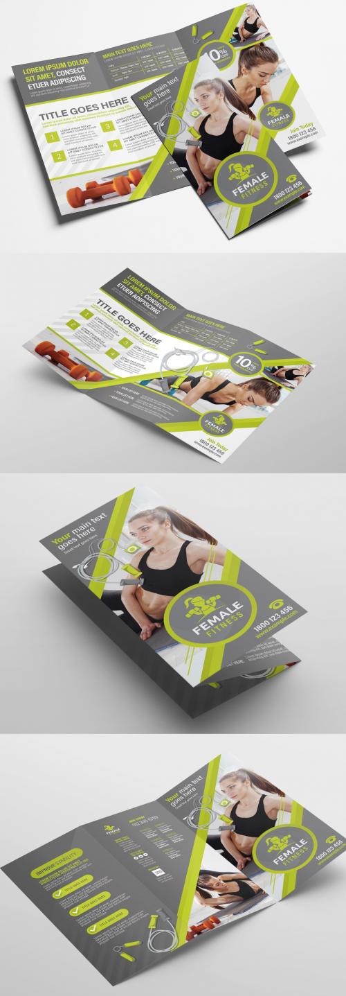 Adobe Stock - Green Gym Fitness Trifold Brochure Layout - 338456285
