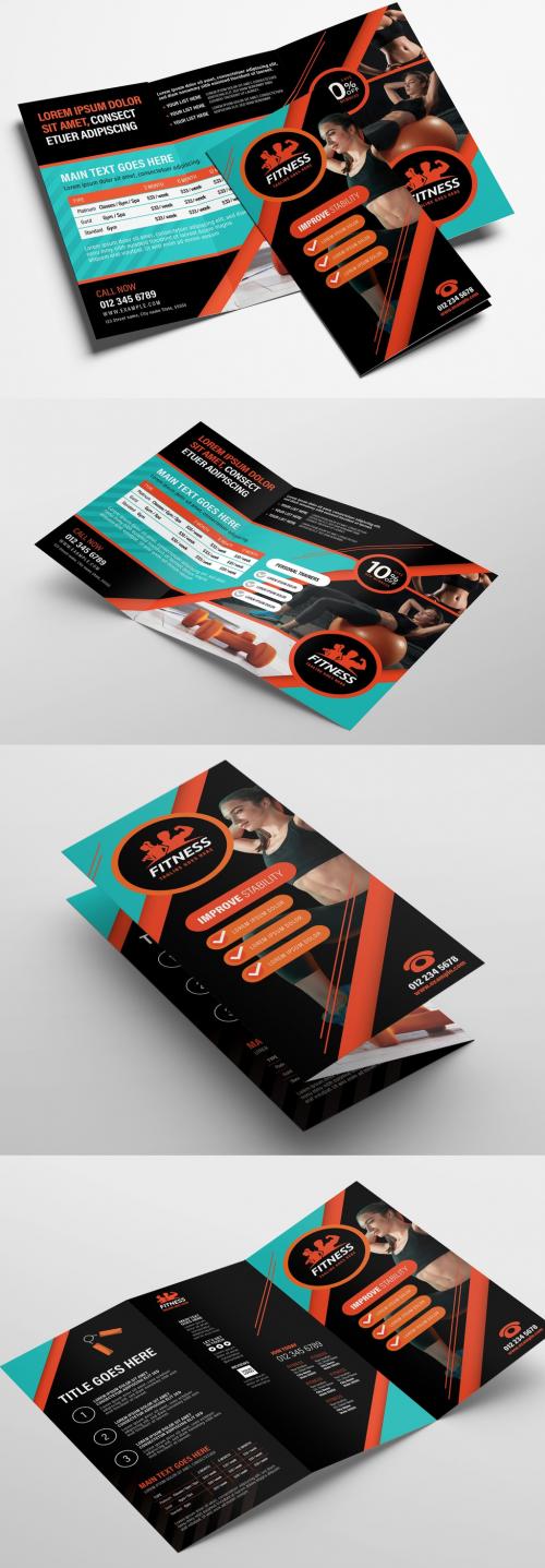 Adobe Stock - Gym Fitness Trifold Brochure Layout - 338456375