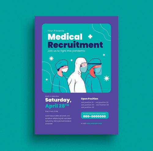 Adobe Stock - Medical Recruitment Flyer Layout - 339993779