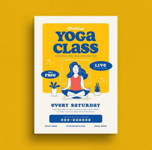 Adobe Stock - Yoga Class Flyer Layout - 339995369