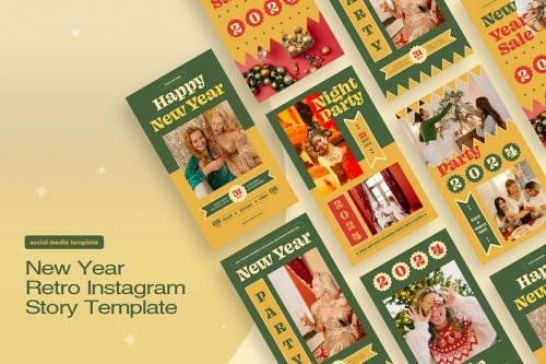 New Year Retro Instagram Story Template