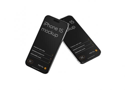 Elegant Glossy Dark Smartphone Mockup Design