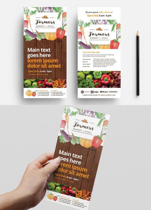 Adobe Stock - Farmer's Market Flyer Layout with Watercolor Vegetables - 341023534