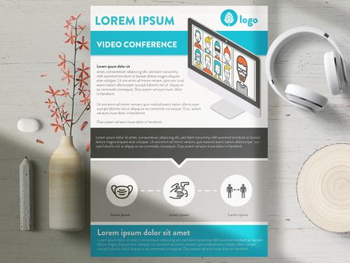 Adobe Stock - Video Conference Flyer Layout - 341390825