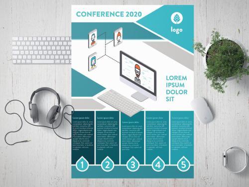 Adobe Stock - Video Conference Flyer Layout - 341390842