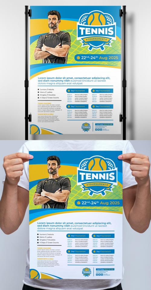 Adobe Stock - Tennis Tournament Poster Layout - 342167624