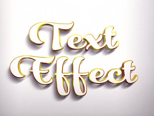Adobe Stock - Golden and White 3D Text Effect Mockup - 343518018