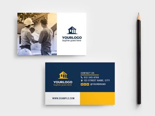 Adobe Stock - Simple Business Card Layout for Construction Professionals - 343588067