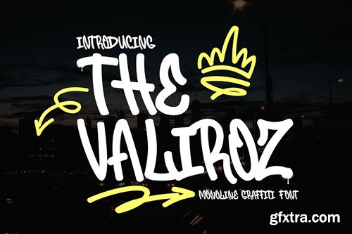 The Valiroz - Monoline Graffiti Font 5X4WQ4B