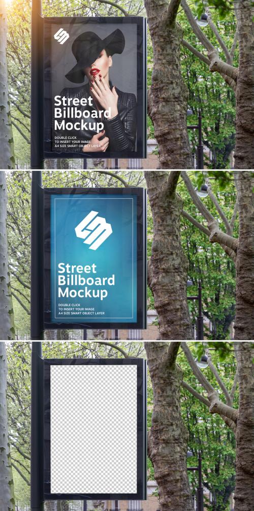Adobe Stock - Billboard in a City with Natural Landscape Mockup - 343975957