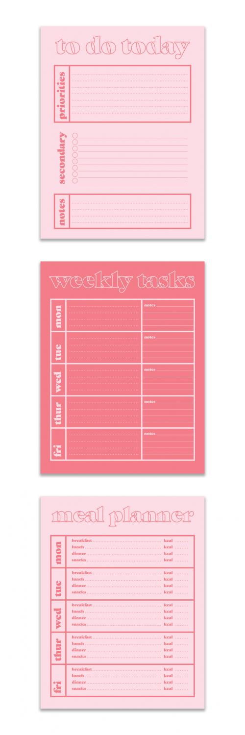 Adobe Stock - Pink Planner Layout - 344308706