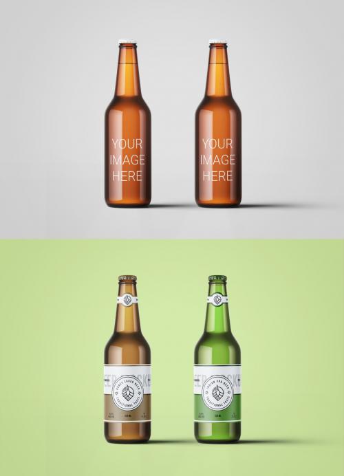 Adobe Stock - 2 Beer Bottles Mockup - 344560829