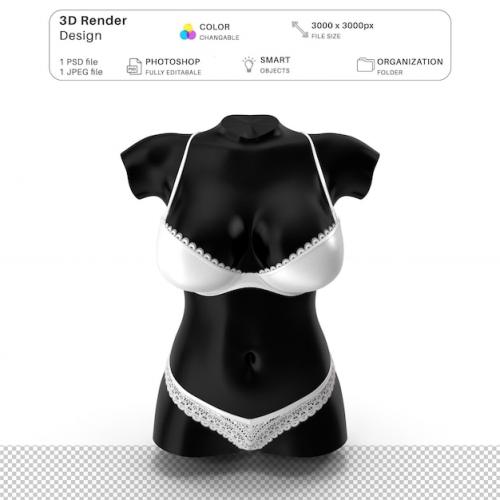 Female Mannequin Wearing Lingerie Mockup 3d Modeling Psd File Realistic Lingerie