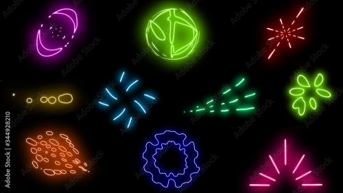 Adobe Stock - Neon Light Party Elements Overlays - 344928210