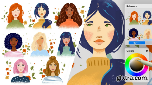 Painting Skin Tones: Draw Stylized Mini Portraits and Create Color Palettes in Procreate