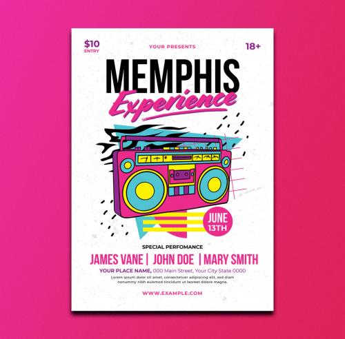 Adobe Stock - Memphis Music Event Flyer Layout - 344981781
