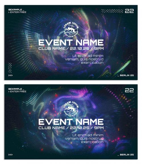 Adobe Stock - Abstract Cyberpunk Event Page Layout - 346223255