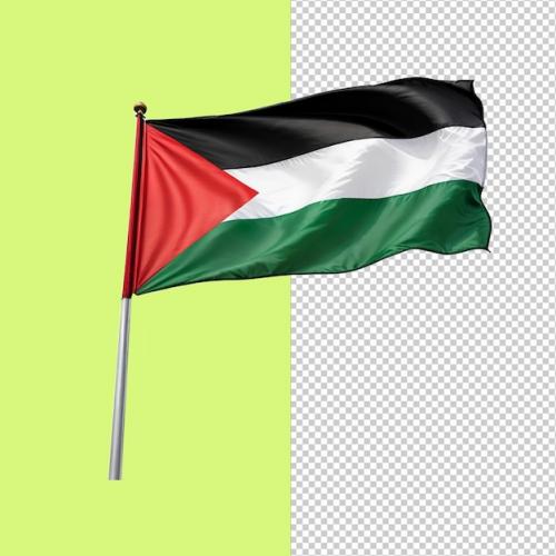Palestine Flag On Transparent Background