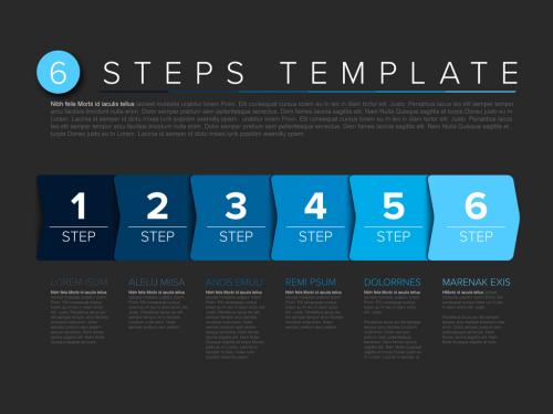 Adobe Stock - 6 Blue Arrows Step Process Infographic - 346293082