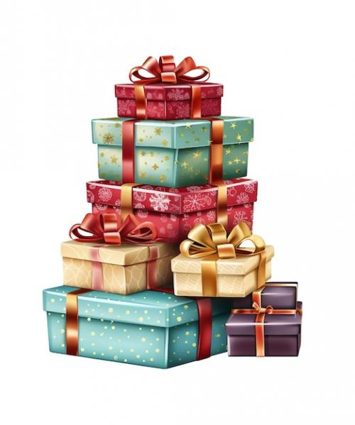 Illustration Of Gift Box With Ribbon To Celebrate Christmas Ai Generative