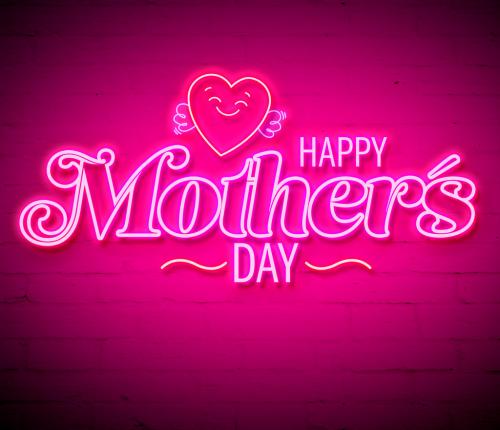 Adobe Stock - Mother's Day Neon Style Text Effect - 346920898