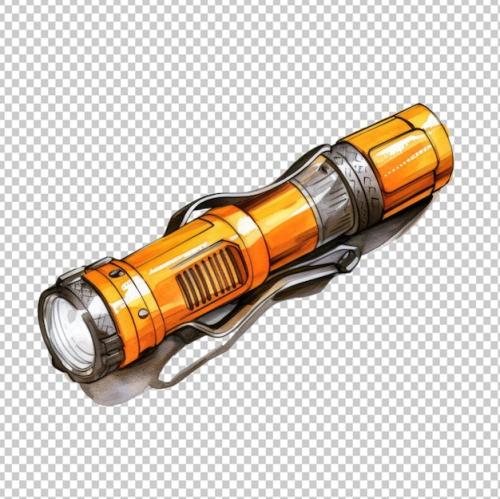 Hiking Flashlight Watercolor Isolated On Transparent Background Png