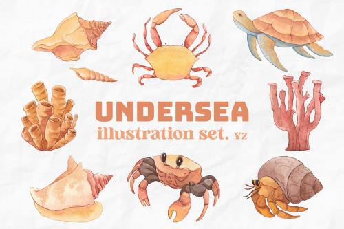 Undersea Watercolor Illustration V2