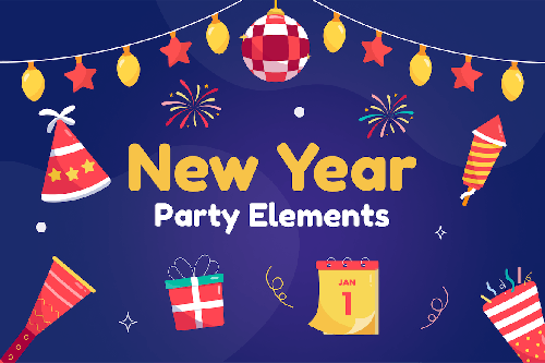 Revelry - New Year Party Elements Illustration Set