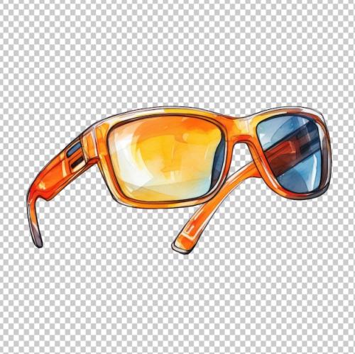 Hiking Sunglasses Watercolor Isolated On Transparent Background Png