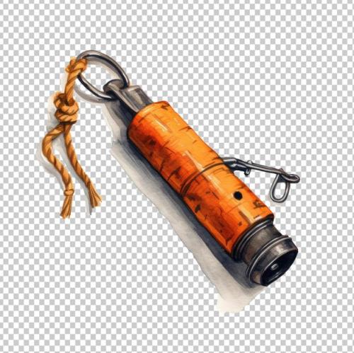 Hiking Watercolor Whistle Isolated On Transparent Background Png