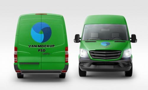 Van Front And Back Mock Up Psd