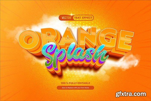 3D Orange Splash Duo Vector Text Effect AFQBBGG