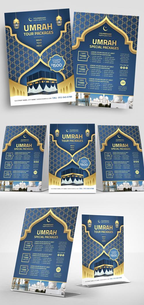 Adobe Stock - Umrah Tour Flyer Layout with Arabic Pattern - 348234319