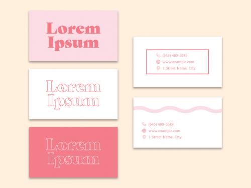 Adobe Stock - Pink Business Card Layouts - 348321751