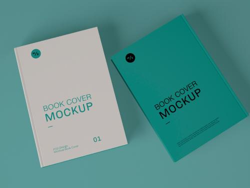 Adobe Stock - Top View of Two Book Covers Mockup - 348329756