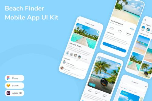 Beach Finder Mobile App UI Kit