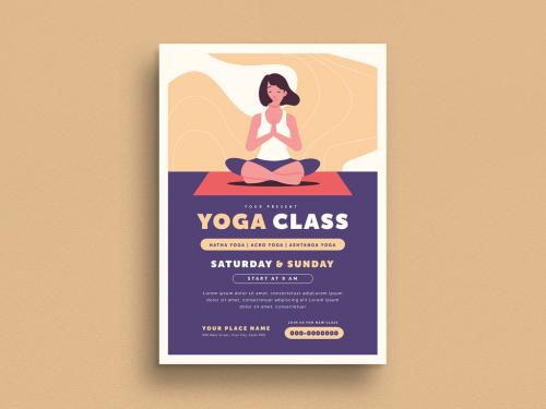 Adobe Stock - Yoga Class Flyer Layout - 348358669