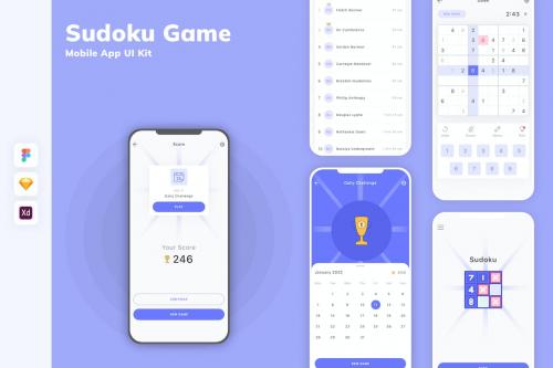 Sudoku Game Mobile App UI Kit