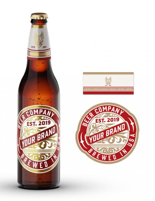 Adobe Stock - Vintage Style Beer Label Layout - 348980859